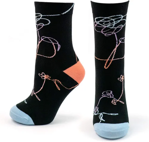 Miniatura 2 de BTS Love Yourself Calcetines de flores para mujeresniñas Pastel Estético Kpop Album Art por STYLE JJEOREO