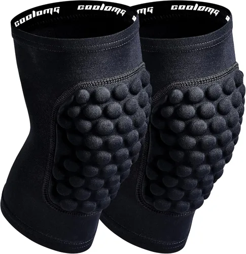 Miniatura 9 de COOLOMG Rodillera de Baloncesto para Niños, Jóvenes y Adultos, Manga de Rodilla de Compresión Antideslizante para Béisbol, Voleibol, Fútbol Negro