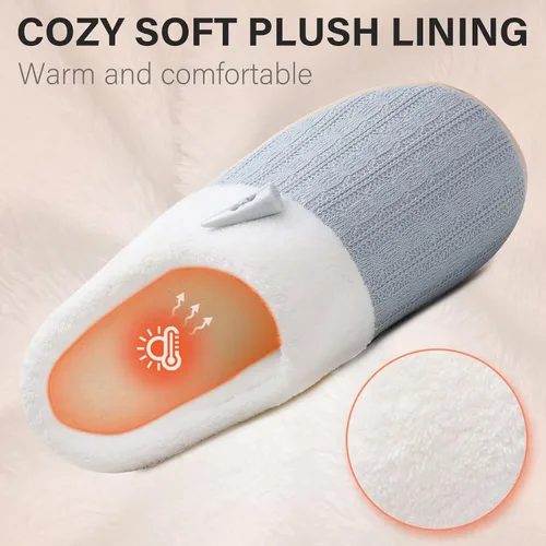 Miniatura 4 de NineCiFun Pantuflas para mujer, cómodas, ligeras, para casa, sin cordones, de espuma viscoelástica, para dormitorio, para interiores y exteriores