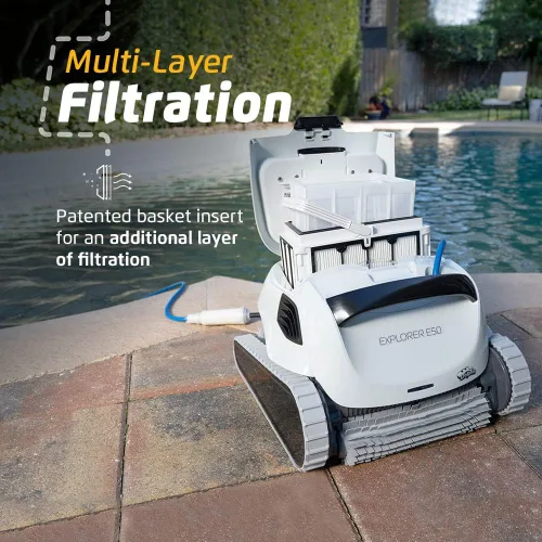 Miniatura 8 de Dolphin Explorer E50 - Aspirador robótico automático Wi-Fi para piscina, incluye carrito para un fácil transporte y almacenamiento, ideal