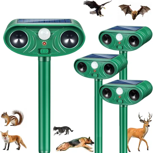 Miniatura 10 de Repelente de animales ultrasónico solar actualizado 2026 Dispositivos repelentes de ciervos para gatos al aire libre con sensor de movimiento