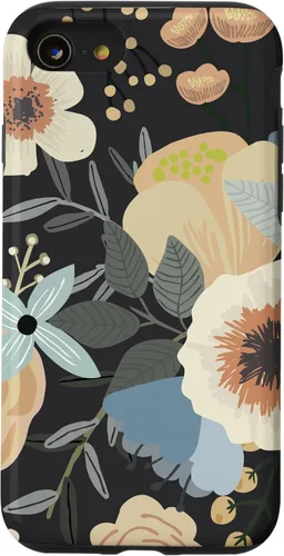 Miniatura 18 de Funda para iPhone 13 Pro Max Boho Wildflower Garden Botanical Floral Pattern (negro)