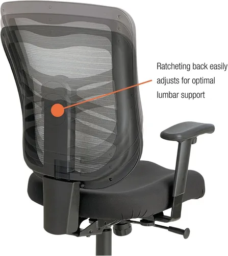 Miniatura 7 de Alera ALEEL42B18 Elusion Series Silla de malla giratoria/inclinable con respaldo medio - negro