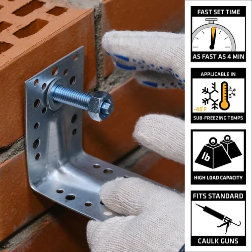 Miniatura 2 de SIKA AnchorFix-2 Adhesivo de anclaje súper resistente, sistema de dos componentes para varillas roscadas en hormigón, 10.1 onzas líquidas, curado