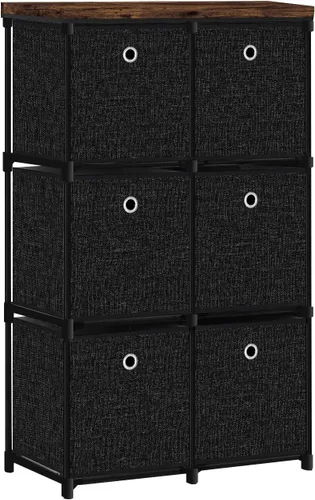 VASICAR - Cómoda pequeña de tela con 6 cajones, organizador alto de cubos para armario, unidad de cajones de almacenamiento para dormitorio, sala de