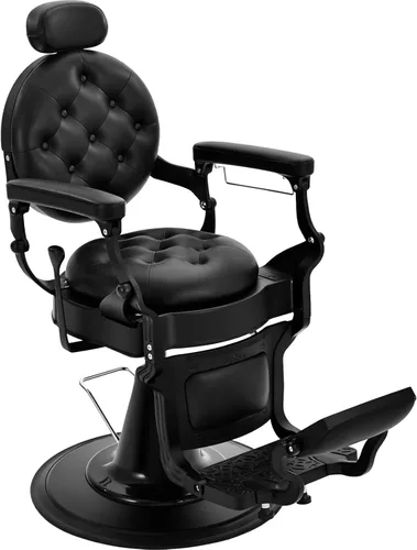 Silla de peluquería negra, silla de peluquería vintage, estilista, silla reclinable hidráulica multiusos para peluquería, equipo de spa de belleza y