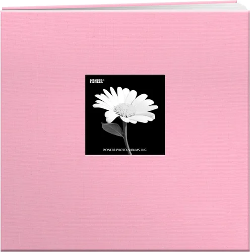Pioneer - Álbum de fotos postbound con ventana, 12 x 12 pulgadas, tapa de tela y color rojo