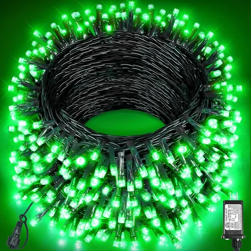 Miniatura 9 de 120 luces LED de Navidad de 40 pies para exteriores, guirnalda de luces de Navidad naranja impermeable, 8 modos de luces conectables para árbol