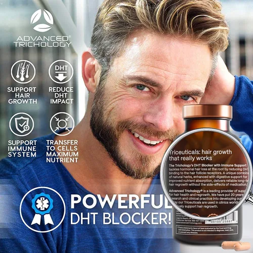 Miniatura 6 de DHT Blocker - Suplemento para el crecimiento del cabello para adelgazamiento genético para hombres y mujeres Aprobado* por la Asociación Americana