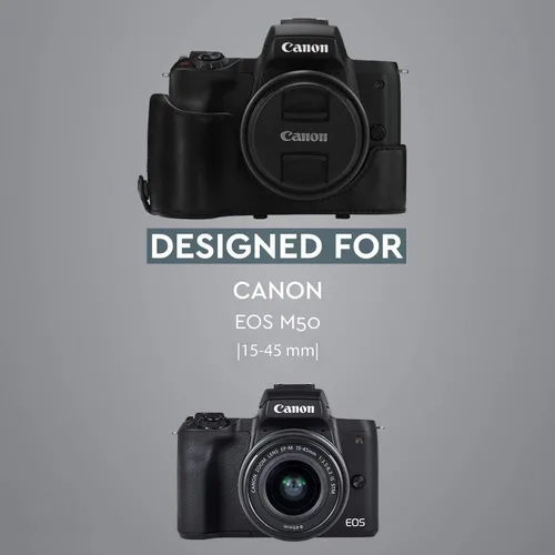 Miniatura 6 de MegaGear Canon EOS M50 - Funda de piel sintética para cámara, color negro