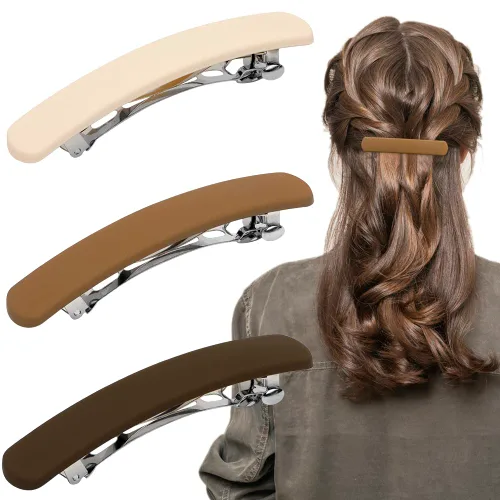 Miniatura 9 de ATODEN Pinzas para el cabello, 4 pasadores franceses mate neutros para cabello fino y fino, horquillas para el cabello y accesorios para mujeres