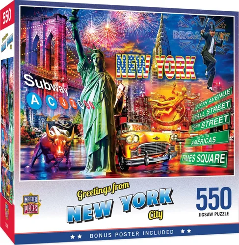 Miniatura 10 de MasterPieces Rompecabezas de 550 piezas para adultos y familia, saludos desde la ruta 66-18 x 24 pulgadas