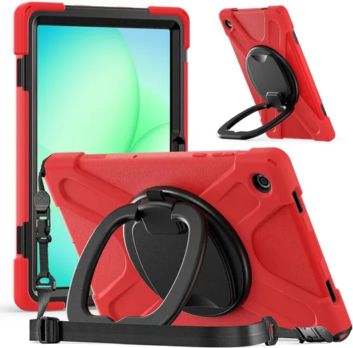 Miniatura 166 de 360 Rotation Case for Galaxy Tab ActivePro/Tab Active4 Pro/Active 5 Pro 10.1" Sturdy Cover Rotate Ring Stand Shoulder Carrying Strap Hand Strap