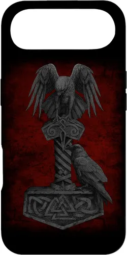 Miniatura 26 de Funda Huginn y Muninn de Mjolnir Odín de Thor para iPhone 14 Mitología nórdica vikinga