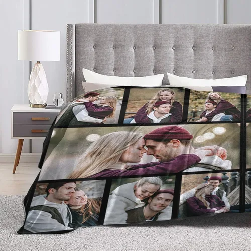 Miniatura 4 de Manta personalizada con foto y texto, manta personalizada con imagen, manta de franela para regalos personalizados para niños, adultos, amigos