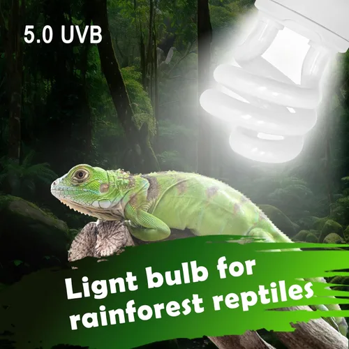 Miniatura 7 de Luz UVB para reptiles, 5.0 15W UVA UVB luz para reptiles, bombilla fluorescente compacta UVB para camaleones, tortuga, iguanas y serpientes