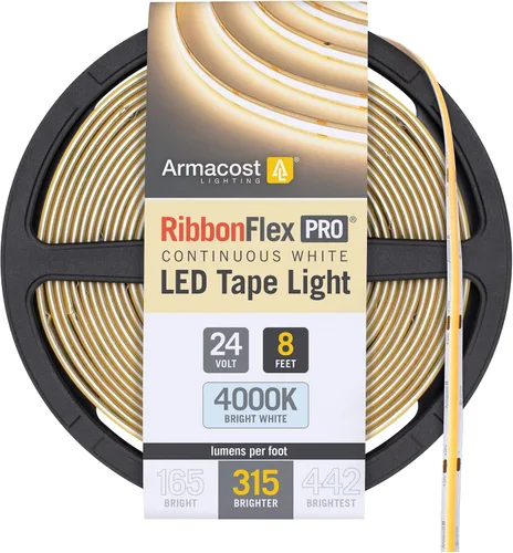 Miniatura 29 de Armacost Lighting RibbonFlex Pro 24V Luz de Tira LED COB Blanca, 2700K, 165 Lúmenes/Pie, 2.5M 171110
