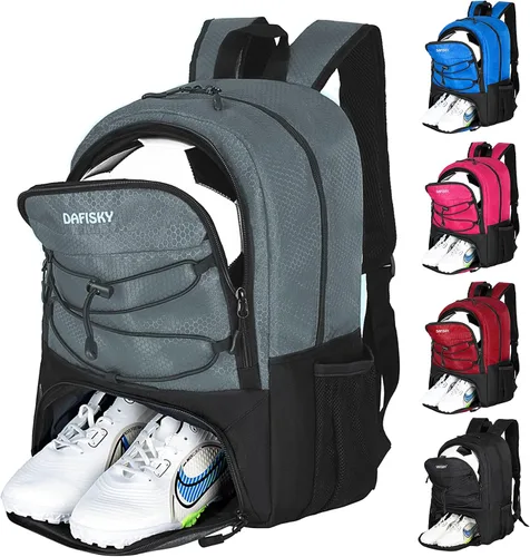Miniatura 7 de DAFISKY Mochila de fútbol juvenil – Bolsa de fútbol con zapatos y compartimento para pelotas Bolsa deportiva para baloncesto, voleibol, fútbol
