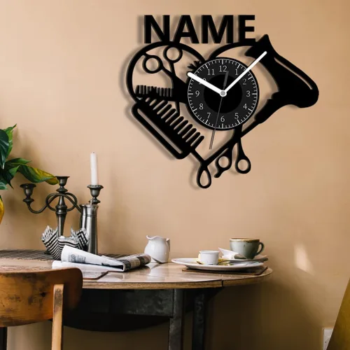 Miniatura 8 de AIFLM Reloj de pared personalizado para peluquería con texto personalizado, reloj de pared para peluquería, peluquería, reloj de pared, regalo único
