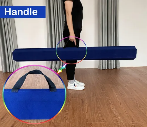 Miniatura 6 de MARFULA Viga de Gimnasia Plegable de 6 PIES / 8 PIES / 9 PIES Viga de Equilibrio de Espuma para Suelo - Extra Firme - Cubierta de Gamuza - Parte Azul