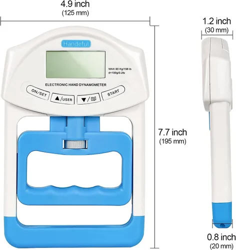 Miniatura 3 de Handeful Probador de fuerza de agarre, dinamómetro digital para medición de mano, captura automática electrónica de antebrazo y dedo de potencia