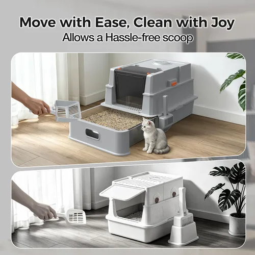 Miniatura 2 de XXXL Stainless Steel Litter Box with Lid,28" L x 20.5" W x 16.5" H Extra Large Cat Litter Box Enclosure for Large and Multi-Cats