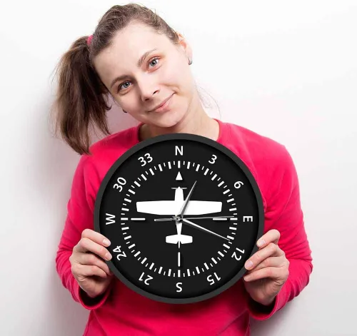 Miniatura 9 de Geek Alerts Aviación avión brújula vueltas pilotos reloj de pared a pilas instrumento de vuelo decorativo para el hogar reloj temático de avión
