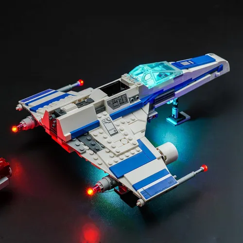 Miniatura 3 de Kit de luz LED mejorado para LEGO New Republic E-Wing contra el juego de construcción de caza estelar de Shin Hati, compatible con LEGO 75364