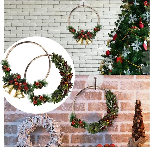 Miniatura 9 de BigOtters Atrapasueños, 10 anillos de macramé de metal dorado para hacer coronas de boda, decoración de manualidades colgantes en la pared, 5
