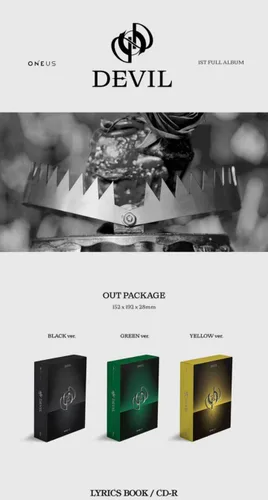 Miniatura 2 de Oneus Devil 1st Album Random Version 16p Lyrics Book+96p PhotoBook+1p Hidden Card+2p PhotoCard+Message PhotoCard SET+Tracking Kpop Sealed