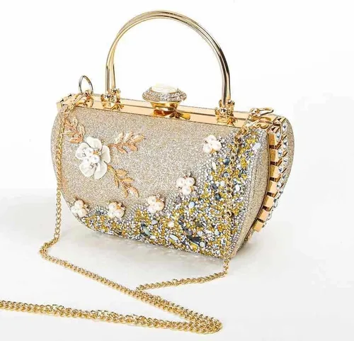 Miniatura 2 de Bolso de mano de noche brillante para mujer, con purpurina brillante y diamantes de imitación para boda, fiesta de graduación