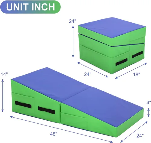 Miniatura 7 de BLKMTY Colchoneta de gimnasia – 48 x 24 pulgadas para niños y ejercicio en casa