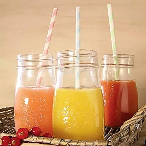 Miniatura 9 de 100 popotes de papel biodegradables a granel, varios colores del arco iris a rayas, pajitas para jugos, batidos, cócteles, café, refrescos, batidos