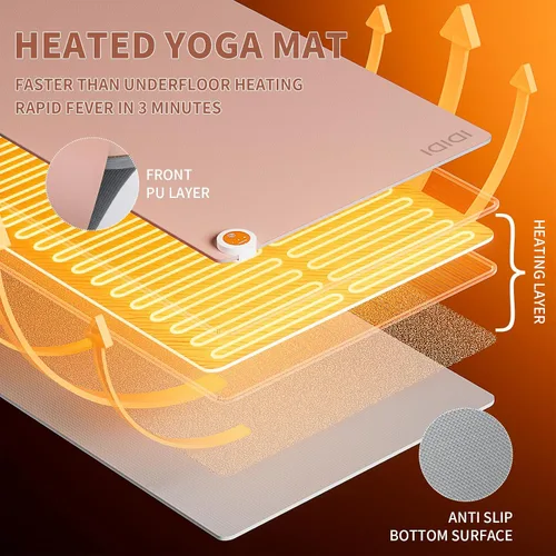 Miniatura 3 de Esterilla de yoga con calefacción, almohadilla de yoga cálida, alfombrilla de fitness más cómoda en invierno, yoga y meditación