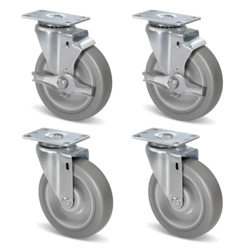 Miniatura 48 de Ruedas de Carretilla Ninoso, Juego de 4 Ruedas Industriales de Alta Resistencia de 4" con Capacidad de Carga de 1200 Libras, Ruedas para Carro