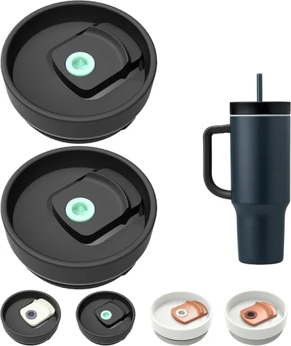 Miniatura 8 de Tapa de Vaso de 40 OZ Compatible con Stanley Quencher, Paquete de 2 Tapas de Vaso de Acero Inoxidable a Prueba de Derrames y Resistentes a