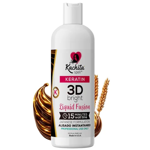 Kachita Spell Tratamiento de queratina japonesa 3D alisador de cabello de alto brillo, fórmula mejorada que añade alto brillo y brillo, dura hasta