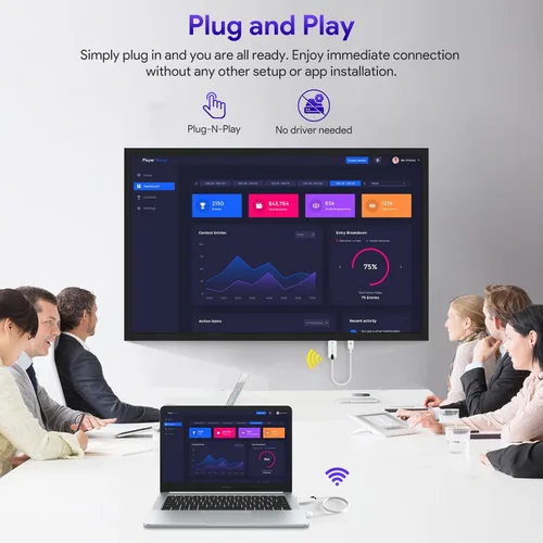 Miniatura 2 de EDUP Transmisor y receptor HDMI inalámbrico, extensor HDMI inalámbrico 1080P actualizado 2026 de rango de 165 pies, Plug & Play, proyección de audio