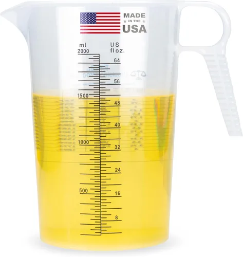 Miniatura 10 de Jarra de medición de 1 taza de 8 onzas con práctica tabla de conversión – Grado alimenticio – Ideal para cocinar, aficiones en el hogar, acuarios