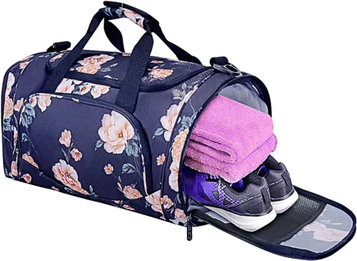 Miniatura 2 de MOSISO Sports Duffel Peony - Bolsa de gimnasio con compartimento para zapatos para hombres y mujeres, baile de fin de semana, color azul