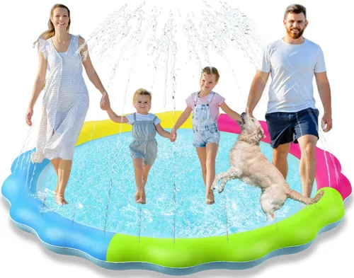 Miniatura 14 de Jasonwell - Almohadilla antideslizante para salpicaduras para perros para niños, piscina para cachorros, juguetes de agua al aire libre, patio