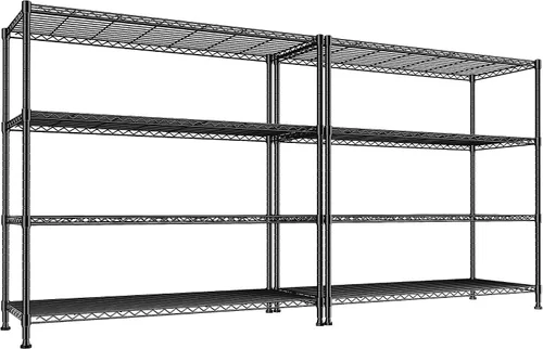 Miniatura 10 de Estantería de metal de 45 pulgadas de ancho, estantes de almacenamiento de 4 niveles, estantes de alambre ajustables, estantes de despensa, estante