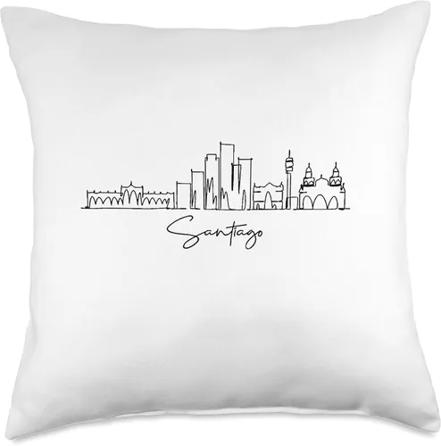 Miniatura 4 de city skyline Retro Santiago Chile City Skyline Travel Souvenir Tourist Retro Santiago Chile - Almohada de 16 x 16 pulgadas, multicolor