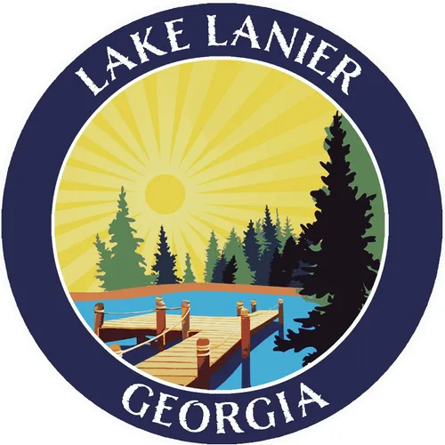 Miniatura 3 de Lake Dock - Lake Lanier - Georgia 3.5 pulgadas ventana coche camión calcomanía vacaciones aventura tema novedad apliques Dorado