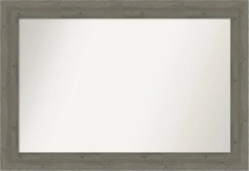 Miniatura 133 de Amanti Art Espejo de baño gris para sobre el fregadero, 27 x 27 pulgadas, espejo de tocador cuadrado gris, marco de madera rústica de campo medio