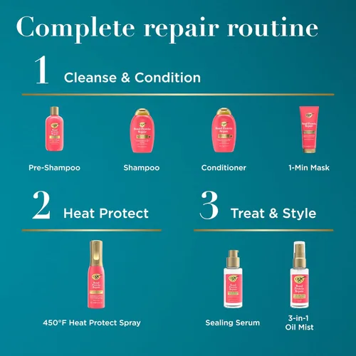 Miniatura 6 de OGX Repair & Protect Bond - Champú reparador de proteínas, lavado ligero para el cabello que limpia y dirige el cabello dañado para una reparación