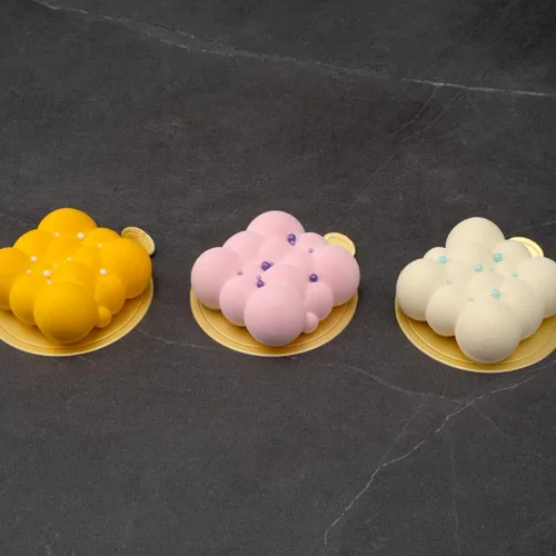Miniatura 6 de Restaurantware Pastry Tek - Moldes de 6 cavidades, 10 moldes de burbujas listos para horno, flexibles, congelables, silicona blanca, fácil