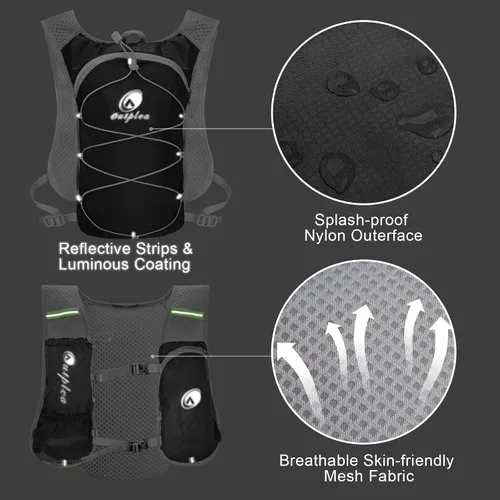 Miniatura 4 de Mochila de hidratación ligera con bolsa de agua de 2 L para hombres y mujeres, pequeñas mochilas de agua para correr, chaleco para senderismo