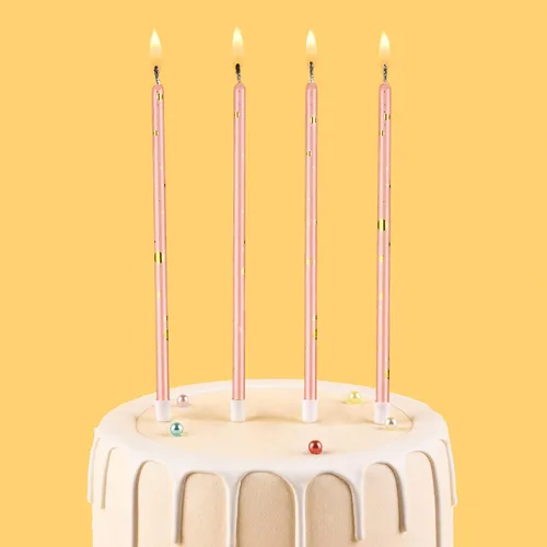 Miniatura 2 de Velas Rosa Oro Larga y Delgada de Cumpleaños, Velas para Pastel, Fiestas de Cumpleaños, Decoraciones de Boda, Velas para Fiestas Oro rosa