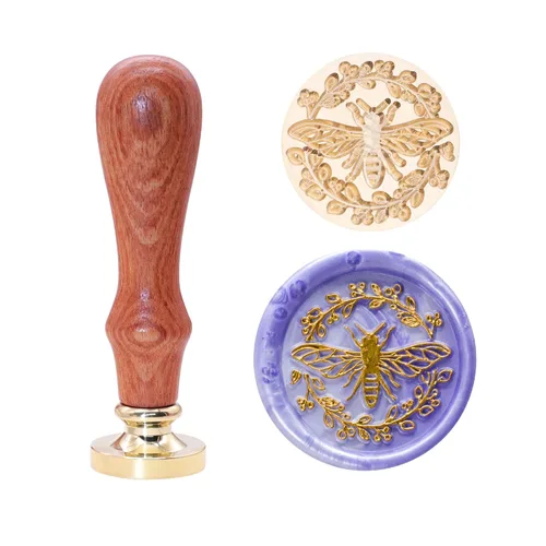 SWANGSA Sello de cera de abeja con corona, sello de sellado de cabeza de latón vintage, ideal para adornar invitaciones de fiesta, paquetes de vino,